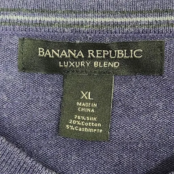 Banana Republic Luxury Blend Silk Cotton Cashmere V-Neck sweater purple Size XL